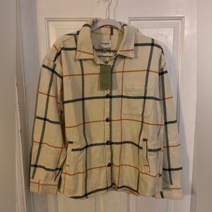 Goodfellow Cream Plaid Button-Up Shirt
